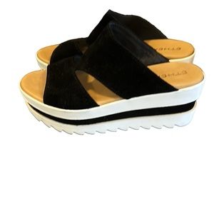 Ethem Black and White Platform sandals